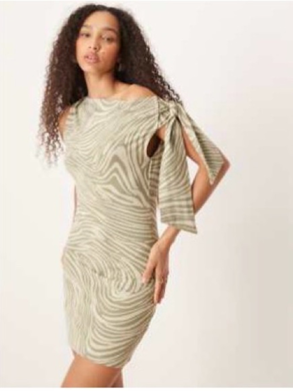 ASOS Olive Zebra-Print Sheath Dress